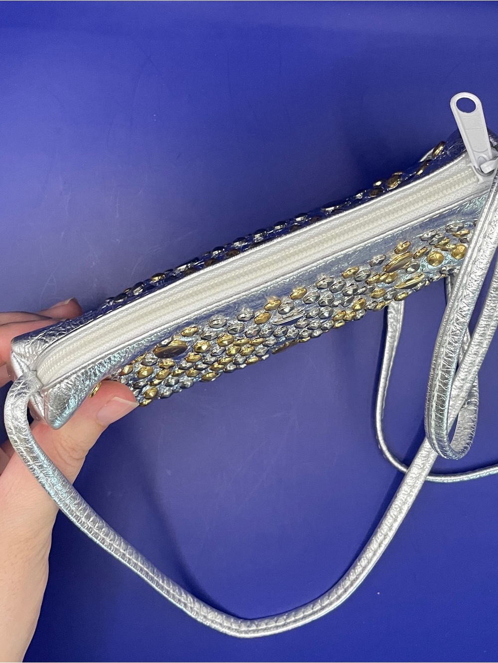Silver Studded Crossbody Bag - Women - Picture 5 of 15